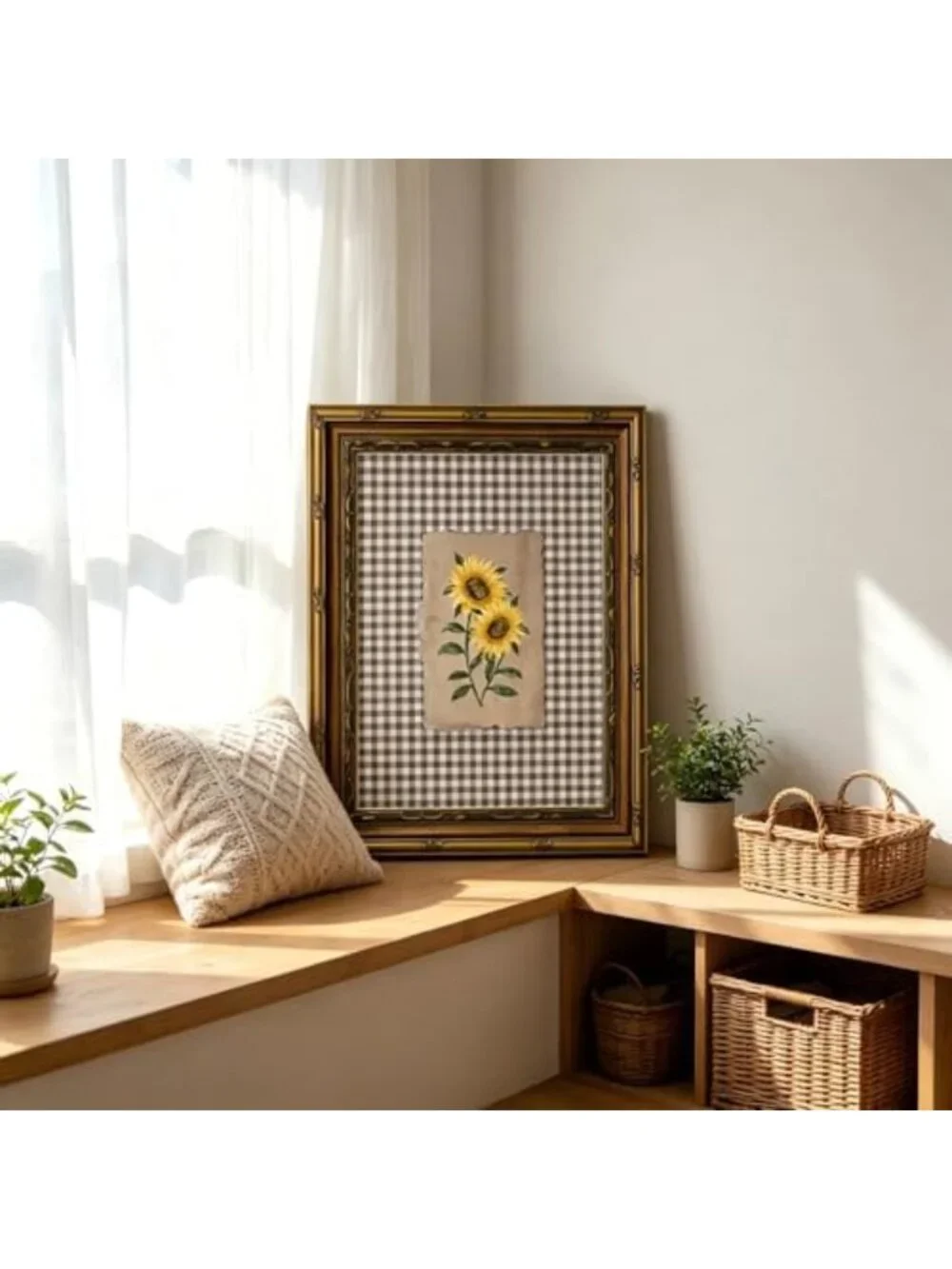 Rustic Vintage Sunflower Canvas Wall Art - Floral Print for Farmhouse Decor
